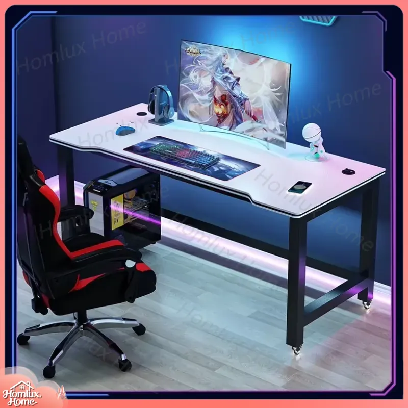 Desk Setup L Shaped - 카본 파이버 질감 블랙 게이밍 데스크