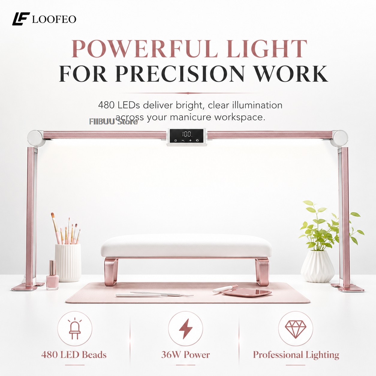 Desk Setup Lamp - 전문가용 LED 네일 데스크 램프, 매니큐어