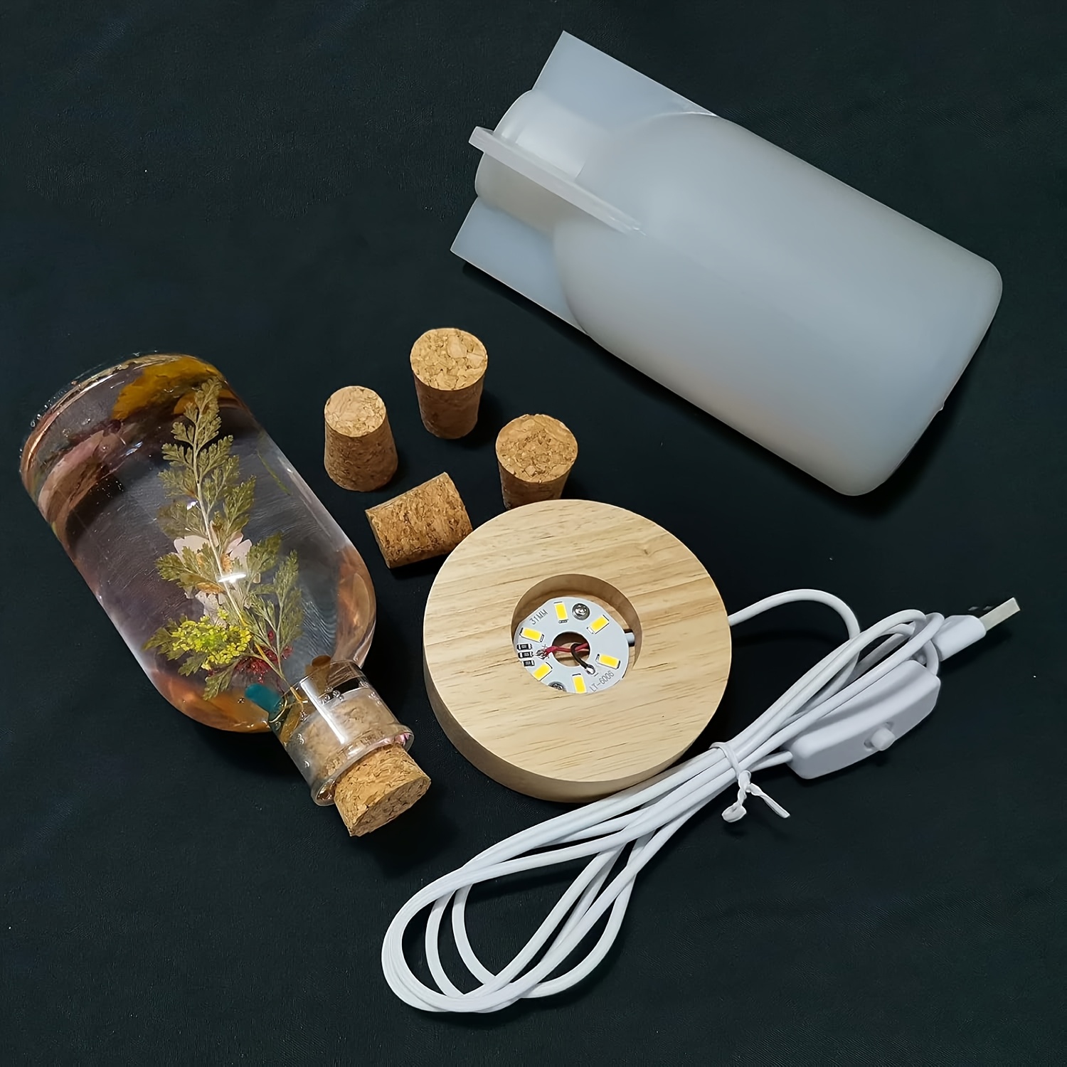 드리프트 병 모양의 레진 몰드 세트, LED 조명 덮개 - Desk Setup Lamp 리뷰 및 가격