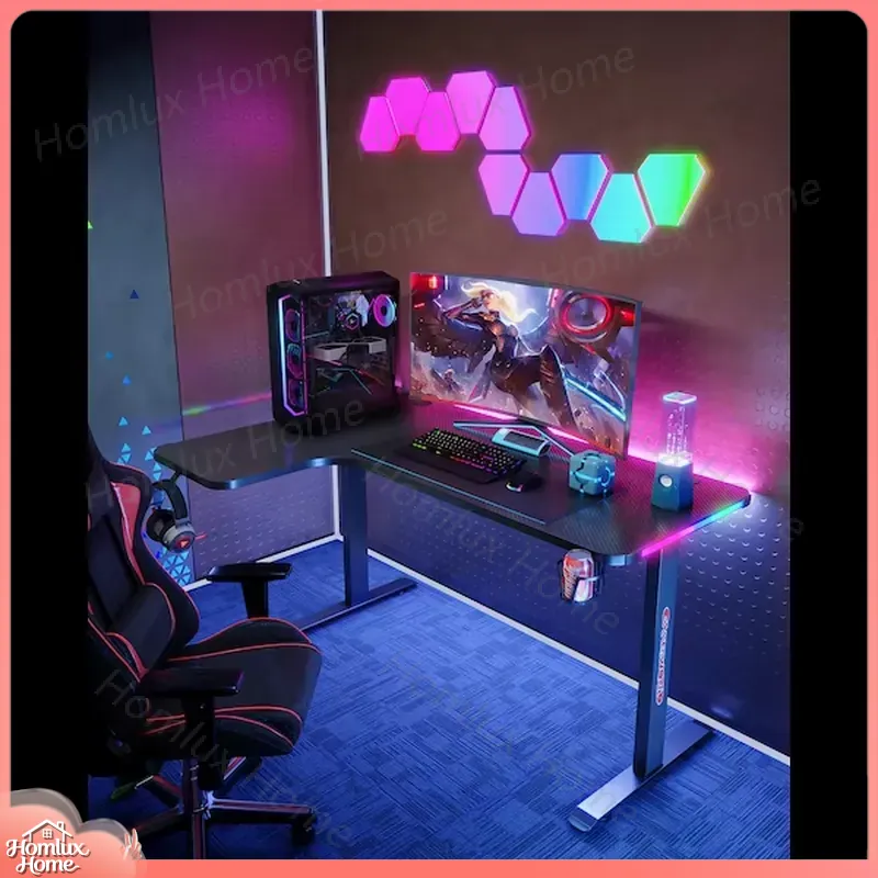 대형 L자형 RGB LED 게이밍 책상 높이 조절 가능 - Desk Setup L Shaped 리뷰 및 가격