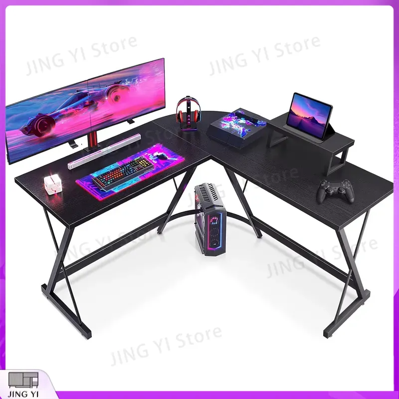 모니터 스탠드가 있는 L자형 게이밍 책상 127x127 - Desk Setup L Shaped 리뷰 및 가격