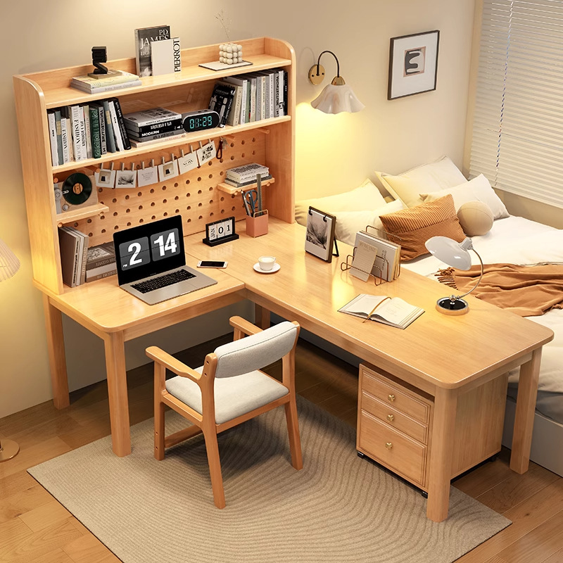 현대적인 7자형 L자형 원목 코너 책상, 통합형 책꽂이 - Desk Setup L Shaped 리뷰 및 가격